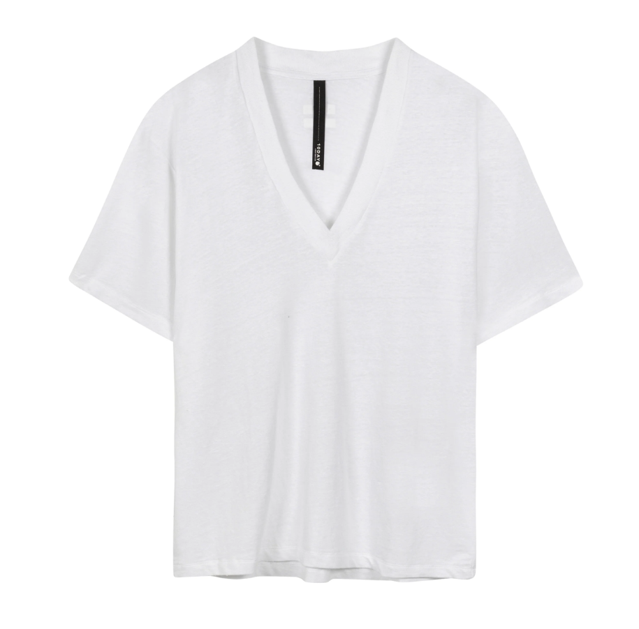 10 Days - T-Shirt aus Leinen weiß