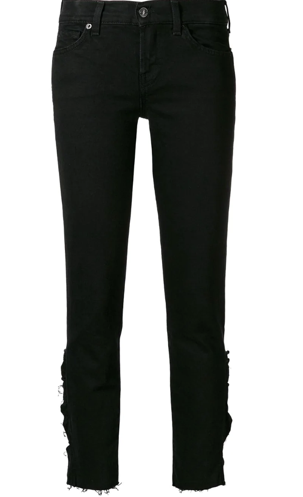 7 For All Mankind - Schmale Jeans mit Rüschen