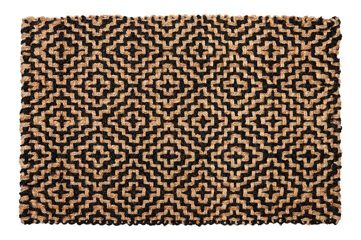 Jute Teppich Diamant Muster natur/schwarz