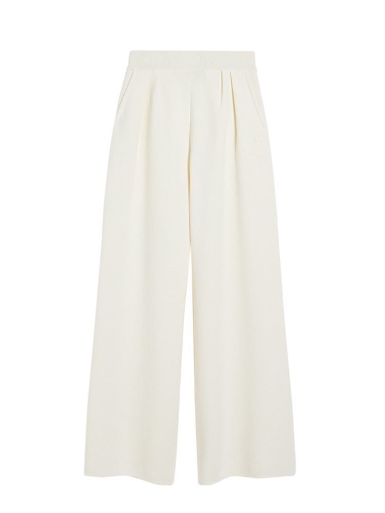 Max Mara - Weite Hose aus Woll off white