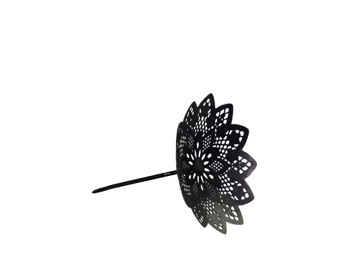 Kerzenhalter mit Spieß schwarz