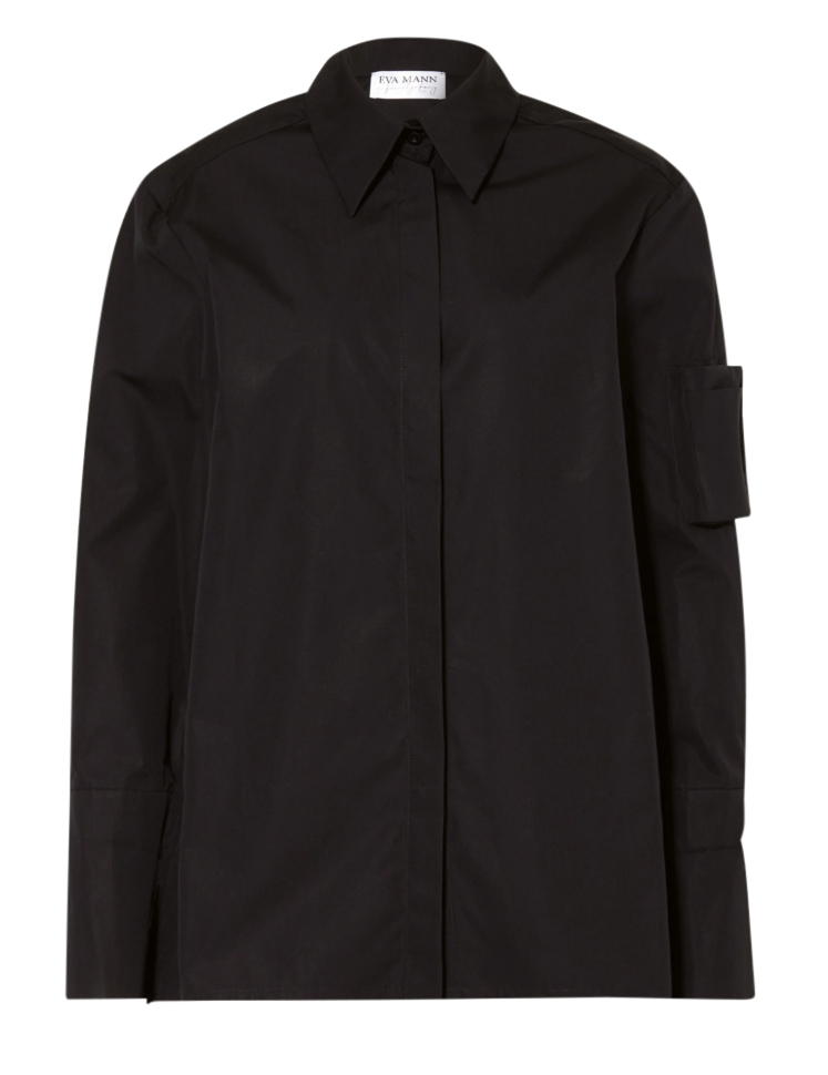 Eva Mann - Bluse mit Tasche am Ärmel black