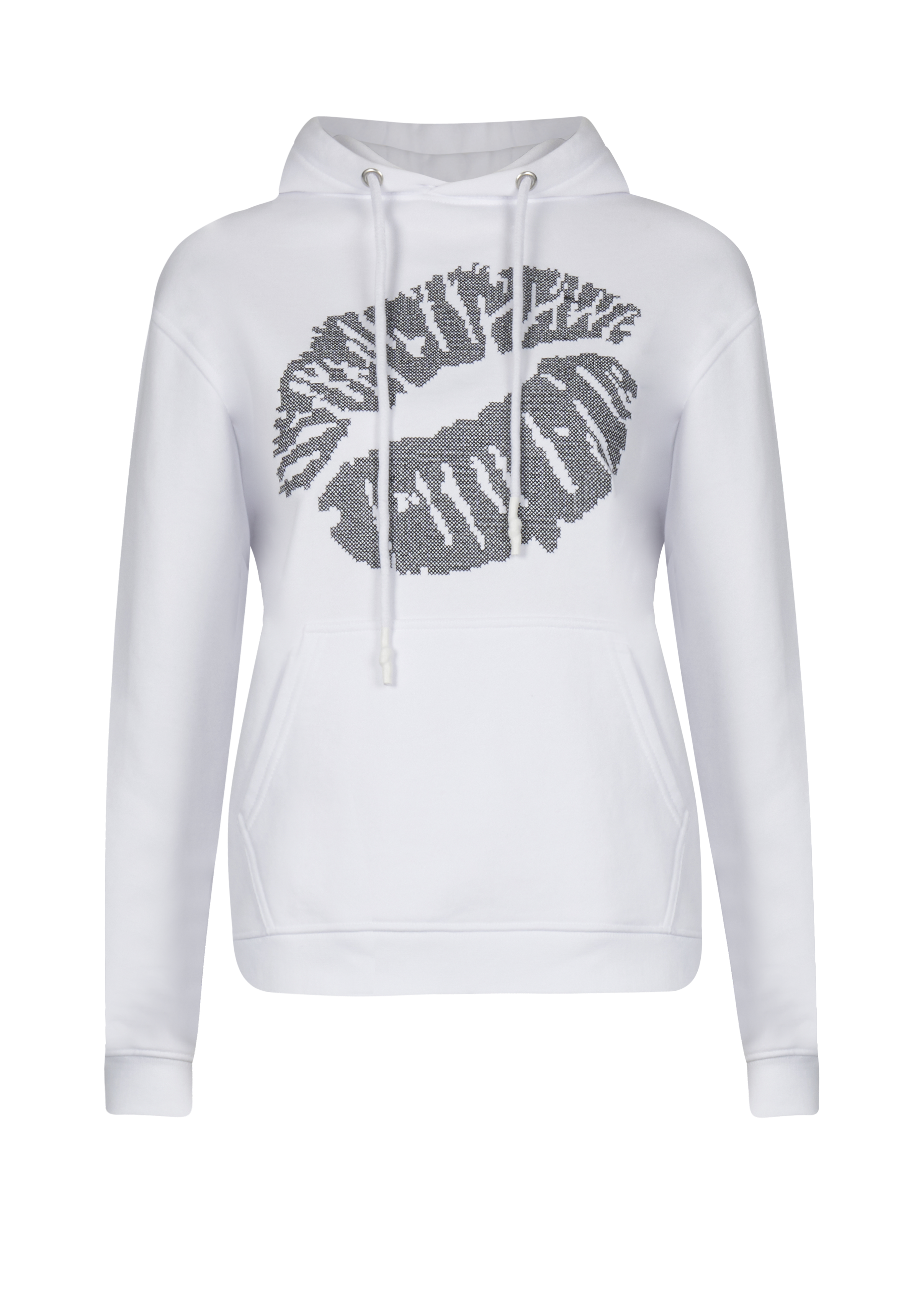 lala Berlin - Hoodie weiß mit Kussmund