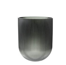 Glaskübel mit Struktur grau 13 Ø 16h