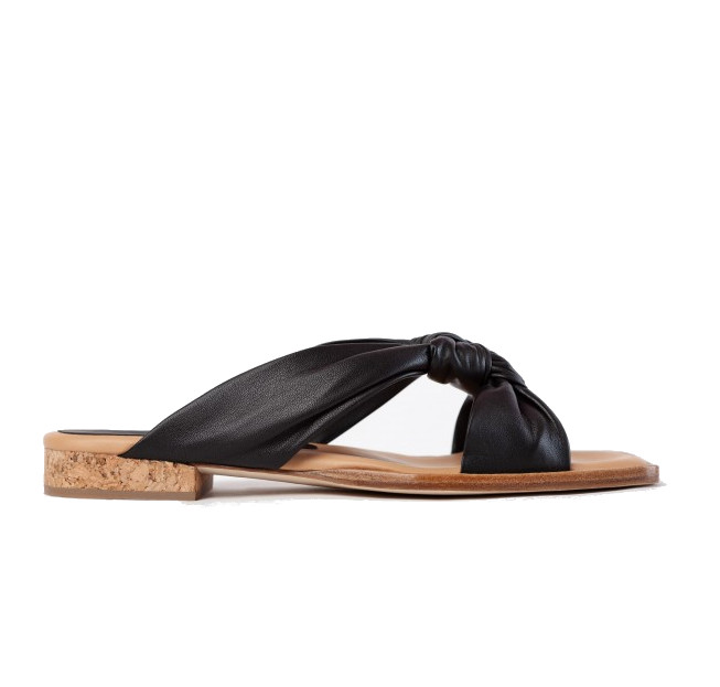 Paloma Barceló - Flache Sandale mit Knoten schwarz