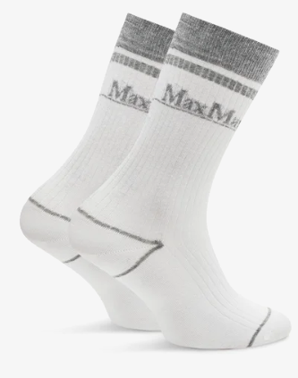 Max Mara -  Damensocken weiß-grau