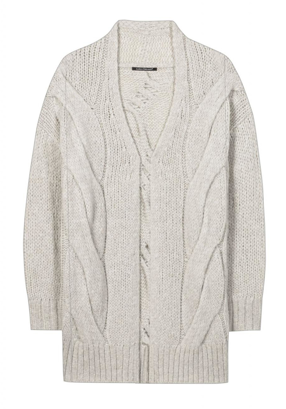Luisa Cerano - Strickmantel mit Zopfmuster
